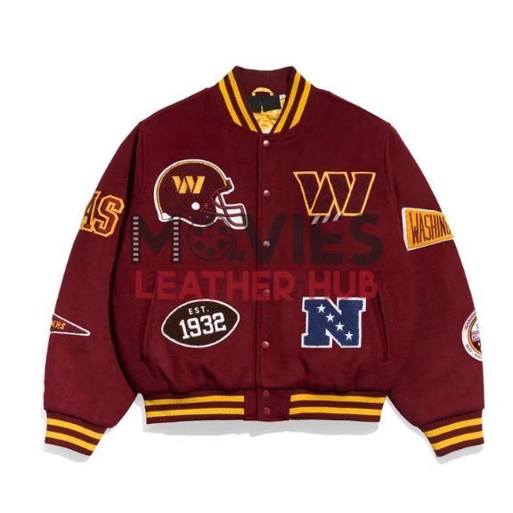 Washington Commanders Pennant Burgundy Varsity Wool Jacket
