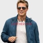 Brad Pitt F1 Blue Bomber Leather Jacket