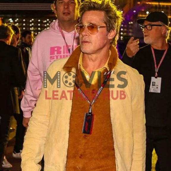 Brad Pitt F1 Movie Premiere Yellow Cotton Jacket
