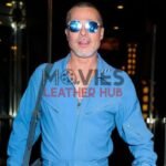 Brad Pitt F1 Movie Promo Blue Jumpsuit