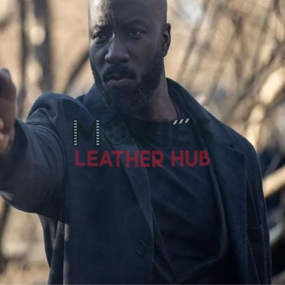 Mike Colter Alarum 2025 Black Wool Coat