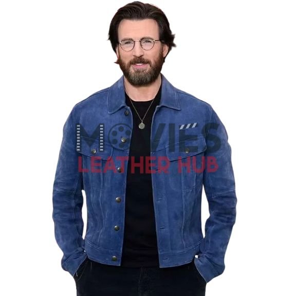 Chris Evans Red One Movie Event Suede Leather Jacket