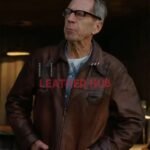 Jonathan Hyde The Brutalist Dark Brown Leather Jacket