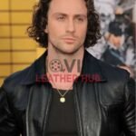 Aaron Taylor-Johnson Kraven the Hunter 2024 Black Leather Jacket