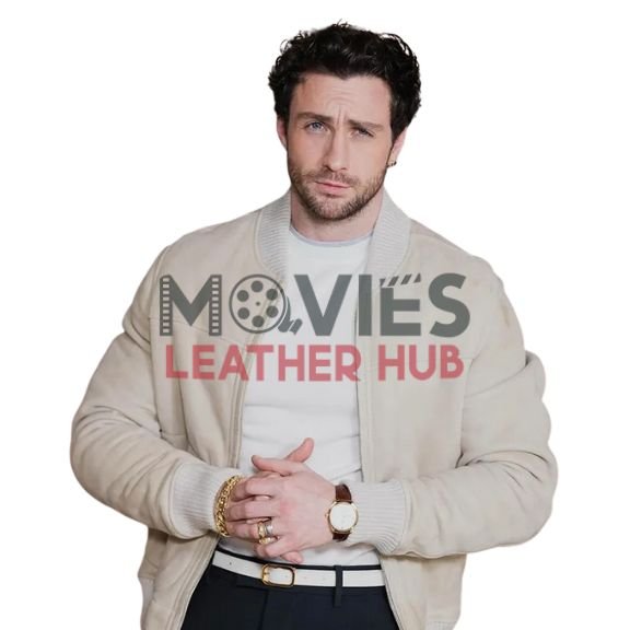 Aaron Taylor-Johnson Kraven the Hunter 2024 Suede Bomber Jacket