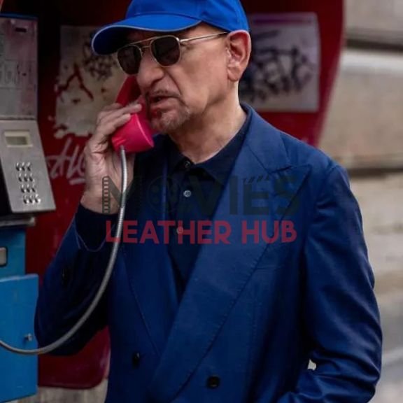 Ben Kingsley The Killer’s Game 2024 Blue Blazer