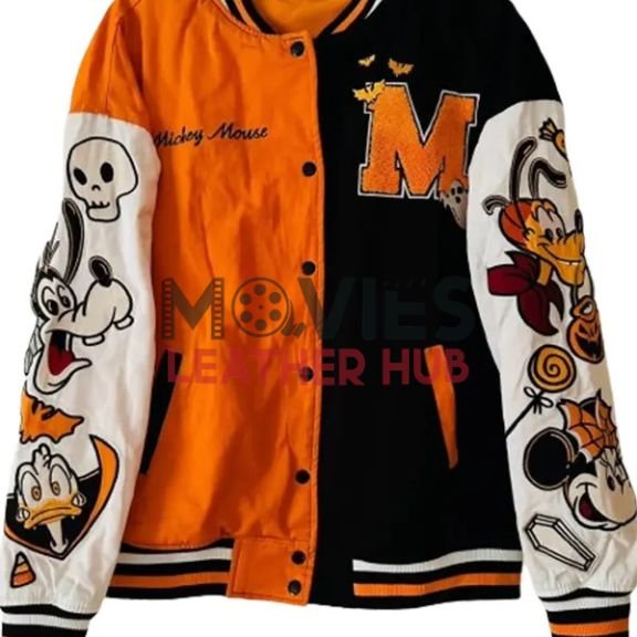 Black Halloween Varsity Jacket