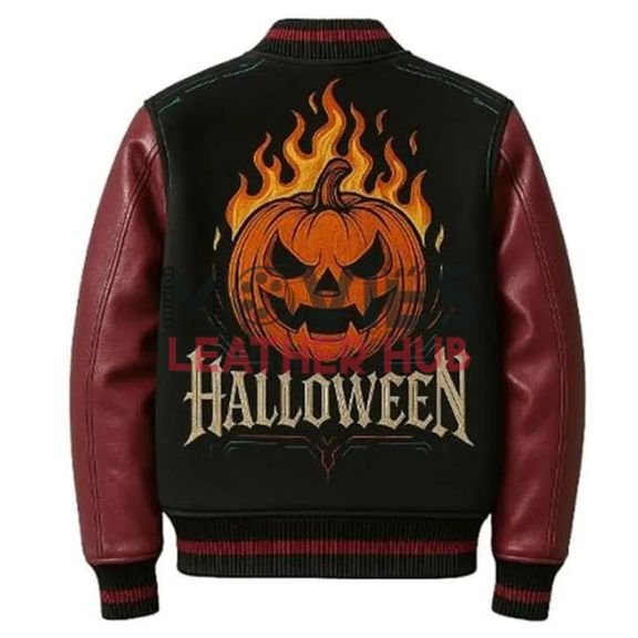 Fire Pumpkin Varsity Jacket
