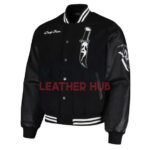Ghost Face Horror Scary Black Varsity Jacket