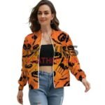 Halloween Eve Pumpkin Bomber Jacket