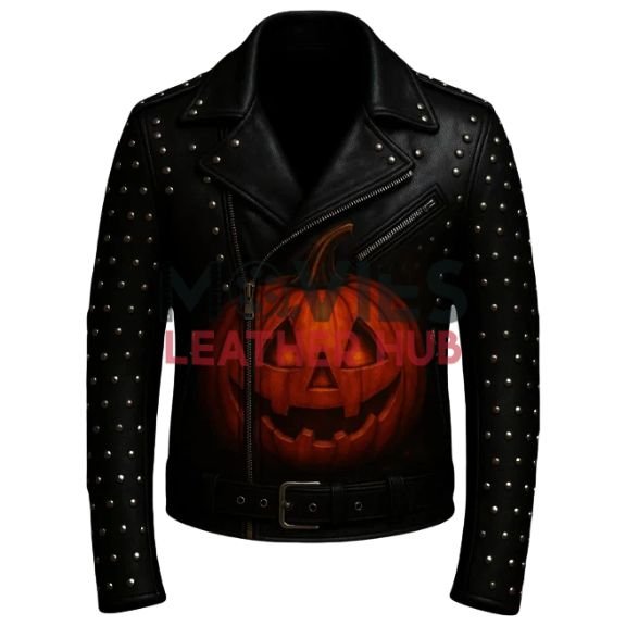 Halloween Pumpkin Leather Jacket