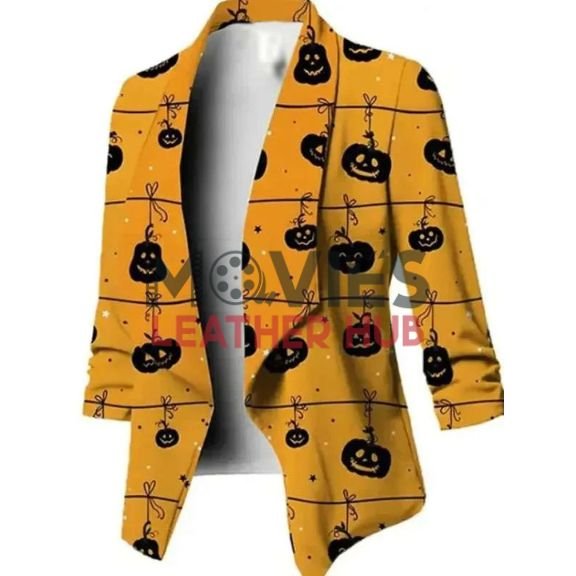 Halloween Yellow Pumpkin Blazer