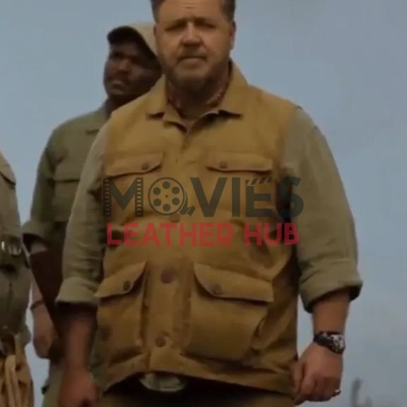 Russell Crowe Kraven the Hunter Brown Vest
